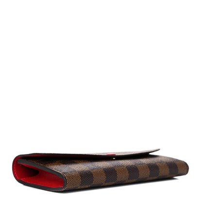 Louis Vuitton Damier Ebene Emilie Wallet Red 4 of 10