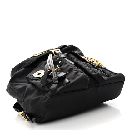 Prada Tessuto Nylon Saffiano Robot Backpack Black Mimosa 4 of 9