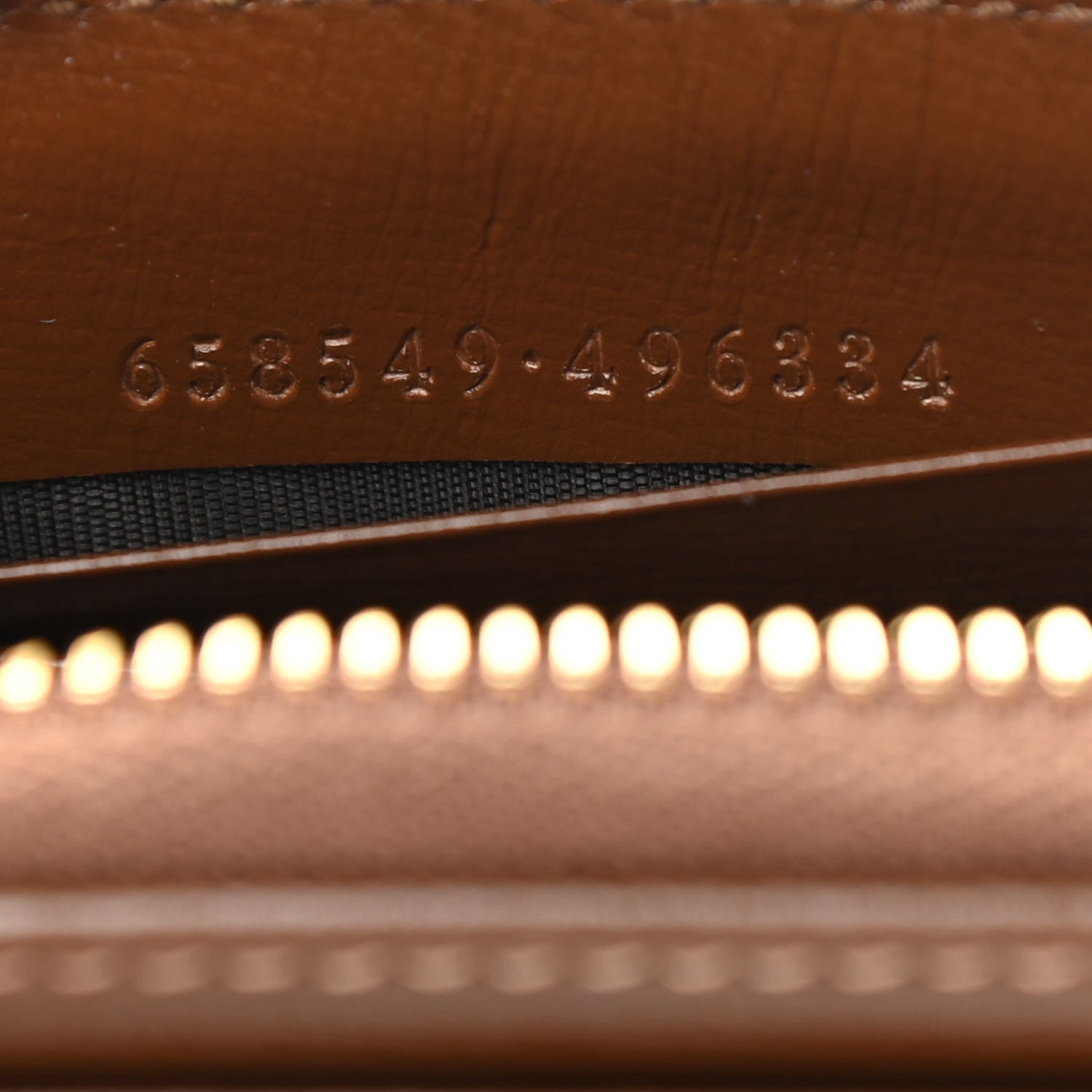 Gucci GG Supreme Monogram Azalea Calfskin Horsebit 1955 Zip Around ID Card Case Wallet Beige Ebony Brown Sugar 7 of 7