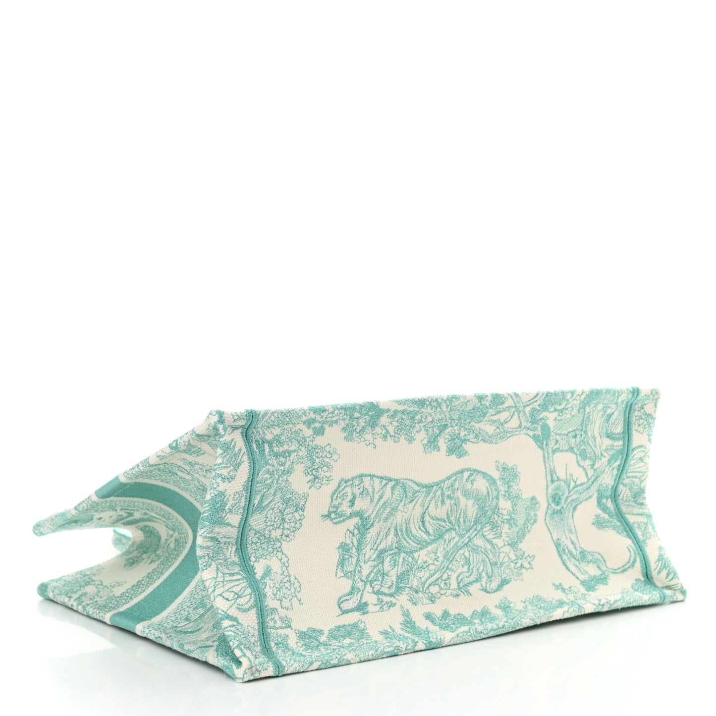 Canvas Embroidered Medium Dioriviera Toile De Jouy Book Tote Aquamarina