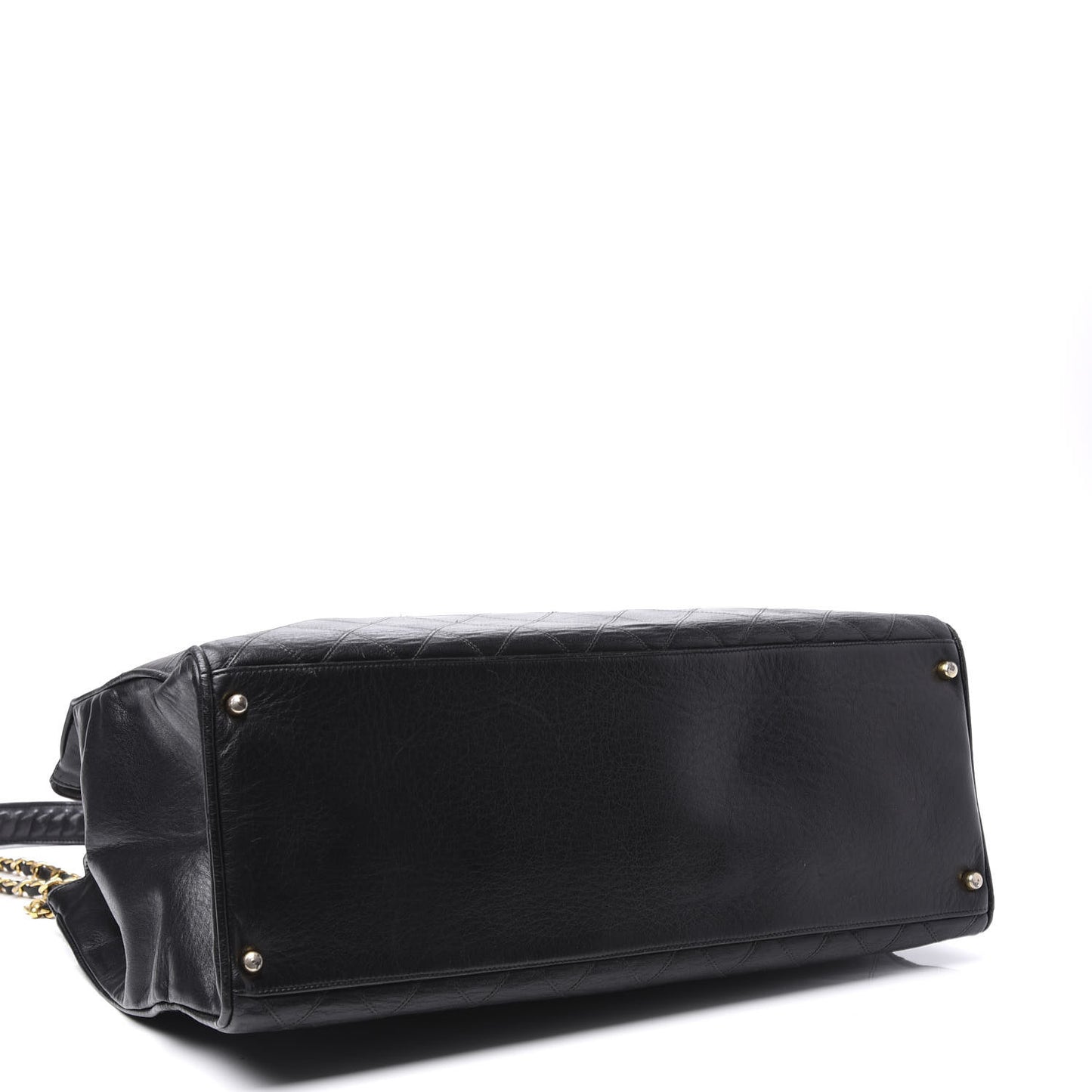 Calfskin Stitched XL Weekender Black