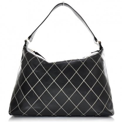 Chanel Leather Diamond Stitch Surpique Shoulder Bag Black 1 of 10