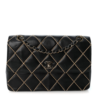 Chanel Calfskin Wild Stitch Jumbo Flap Black 1 of 12