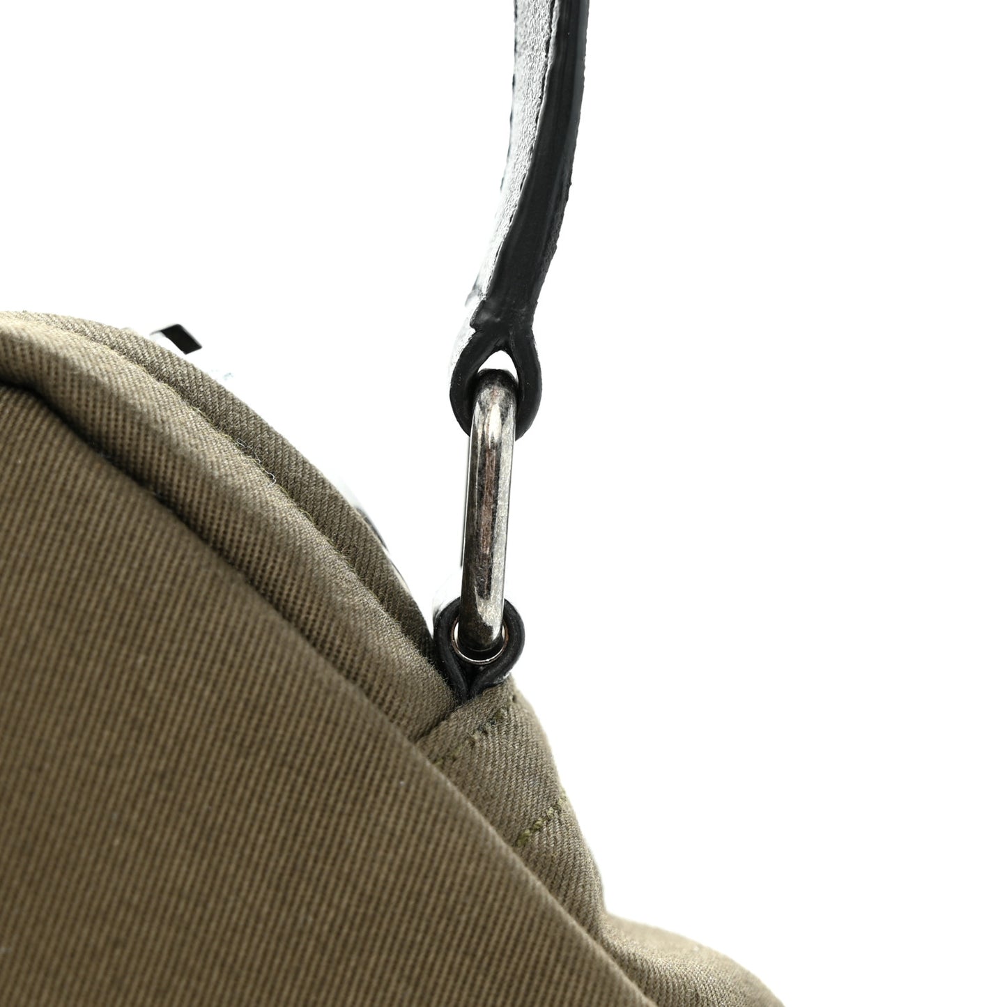 Canvas Calfskin Sid Messenger Bag Kaki Face Black