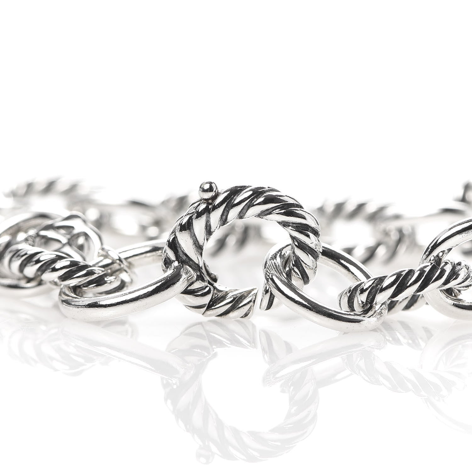 David Yurman Sterling Silver 10mm Medium Oval Link Bracelet 4 of 5