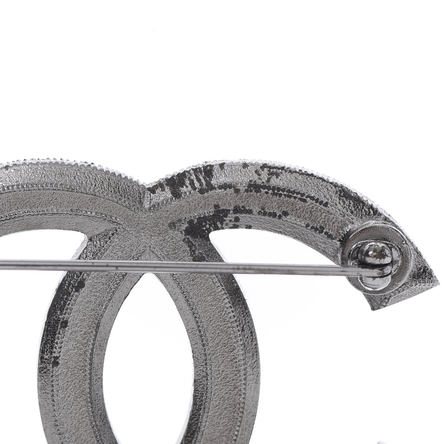 Ruthenium Pearl CC Brooch Dark Grey