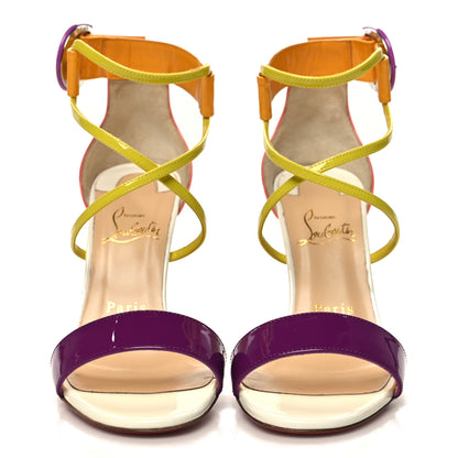 Christian Louboutin Patent Calfskin Choca 100 Sandals 36.5 Multicolor 3 of 8