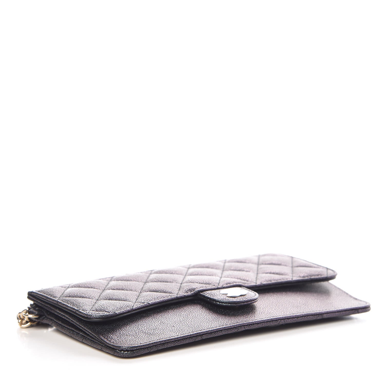 Chanel Iridescent Caviar Quilted Classic Pouch With Handle Black 5 of 11
