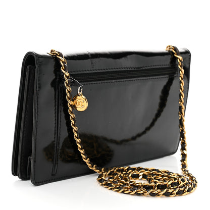 Chanel Patent Timeless CC Wallet On Chain WOC Black 3 of 10