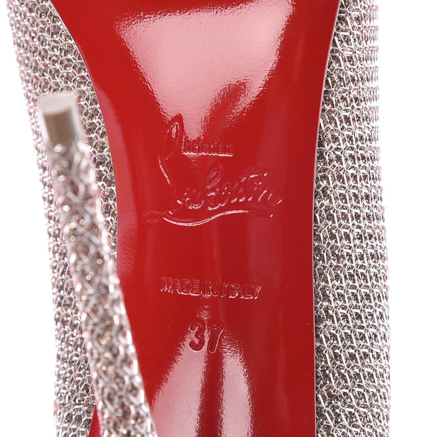 Christian Louboutin Glitter So Kate 120 Pumps 37 Colombe 7 of 9