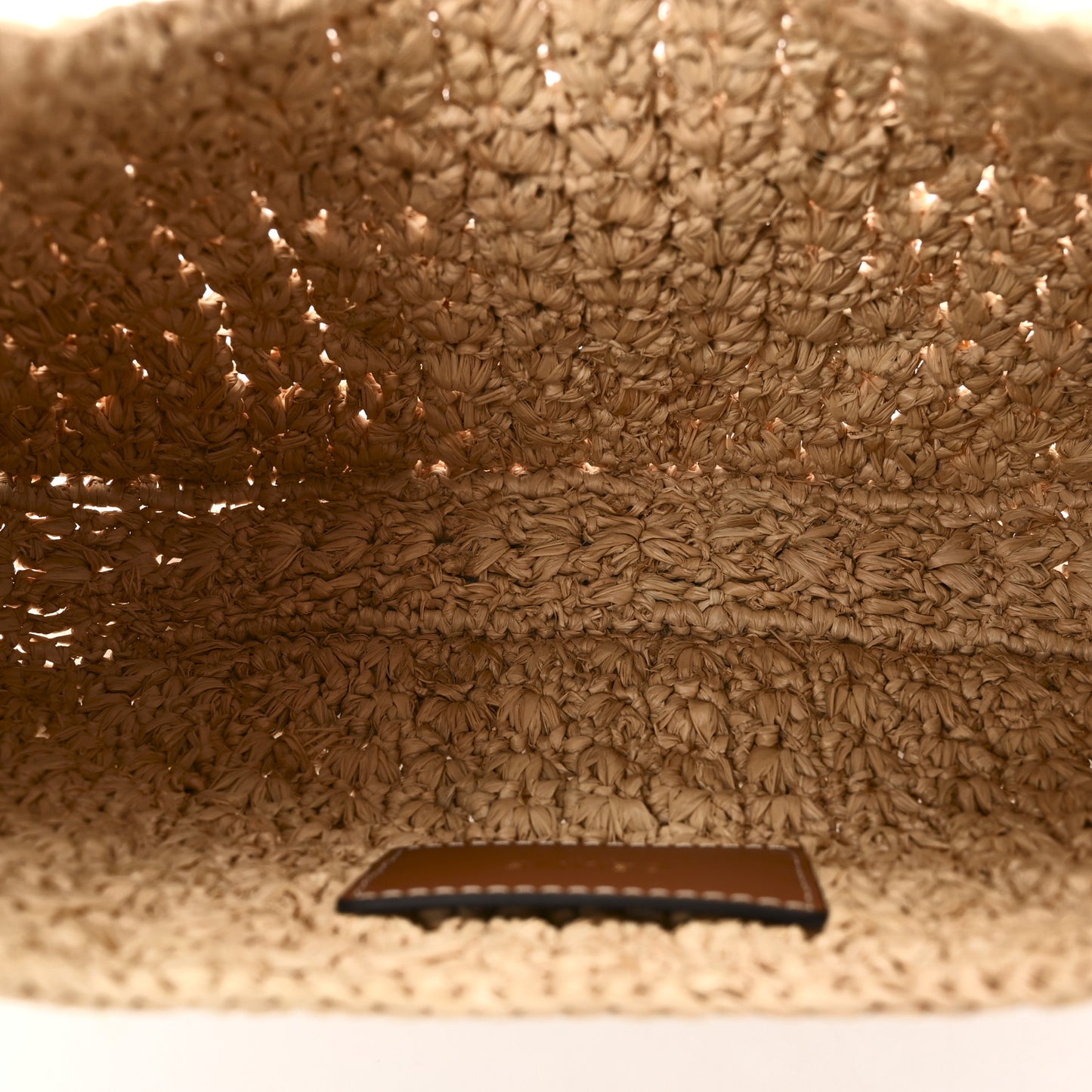 Raffia Calfskin Triomphe Panier Hobo Bag Natural Tan