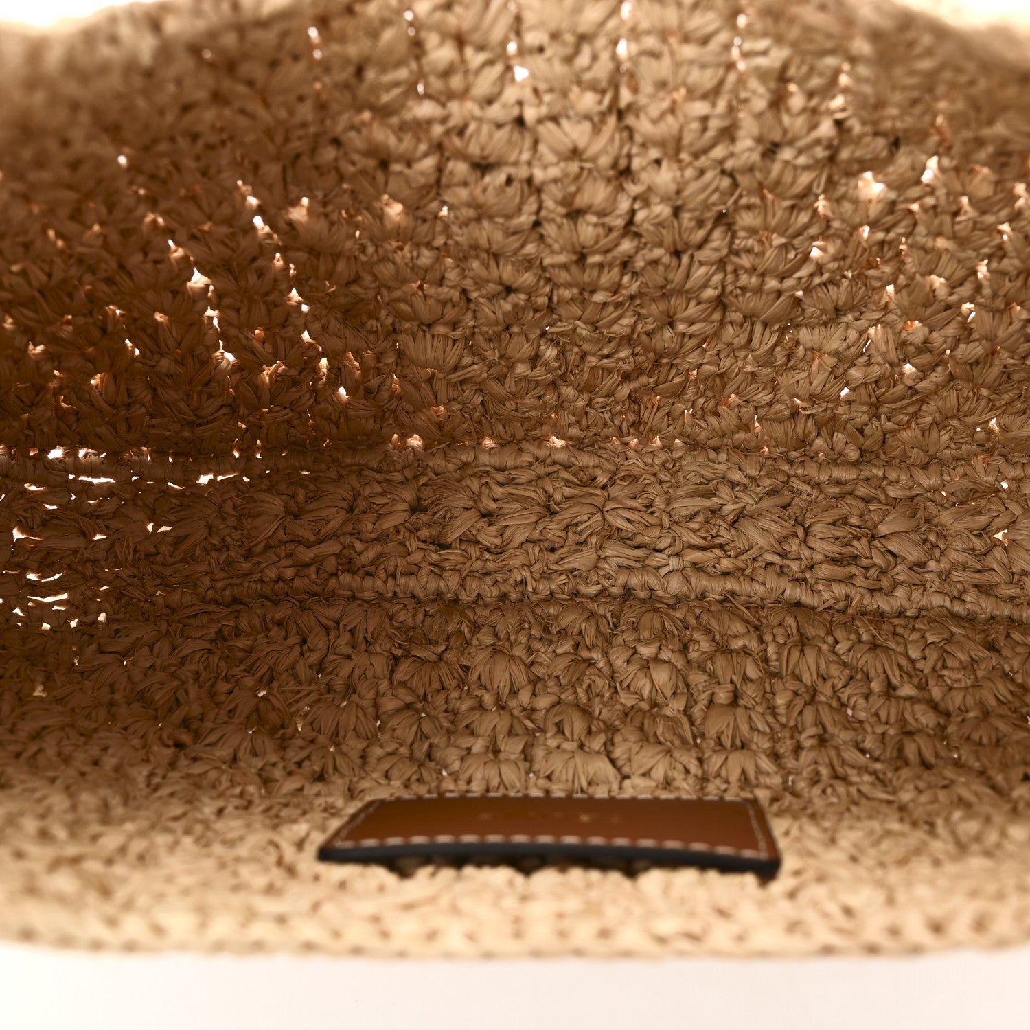 Celine Raffia Calfskin Triomphe Panier Hobo Bag Natural Tan 5 of 9