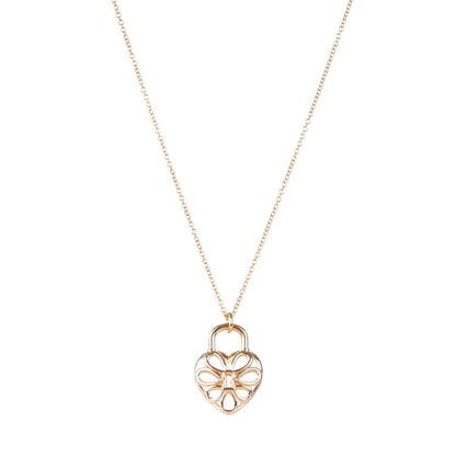 Tiffany 18k Pink Gold Filigree Heart Pendant Necklace 1 of 6