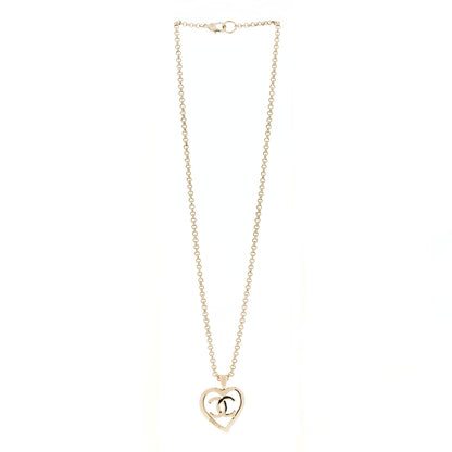 Chanel CC Heart Chain Pendant Necklace Gold 3 of 6