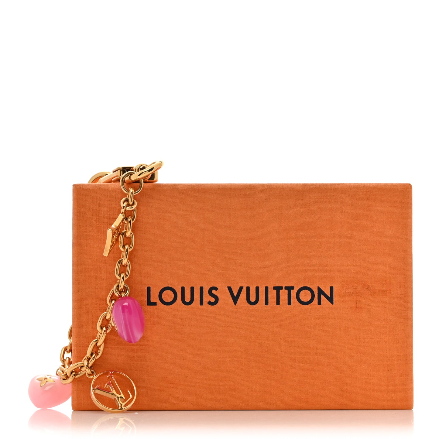 Resin Beloved Family Chain Bag Charm Gold Pink