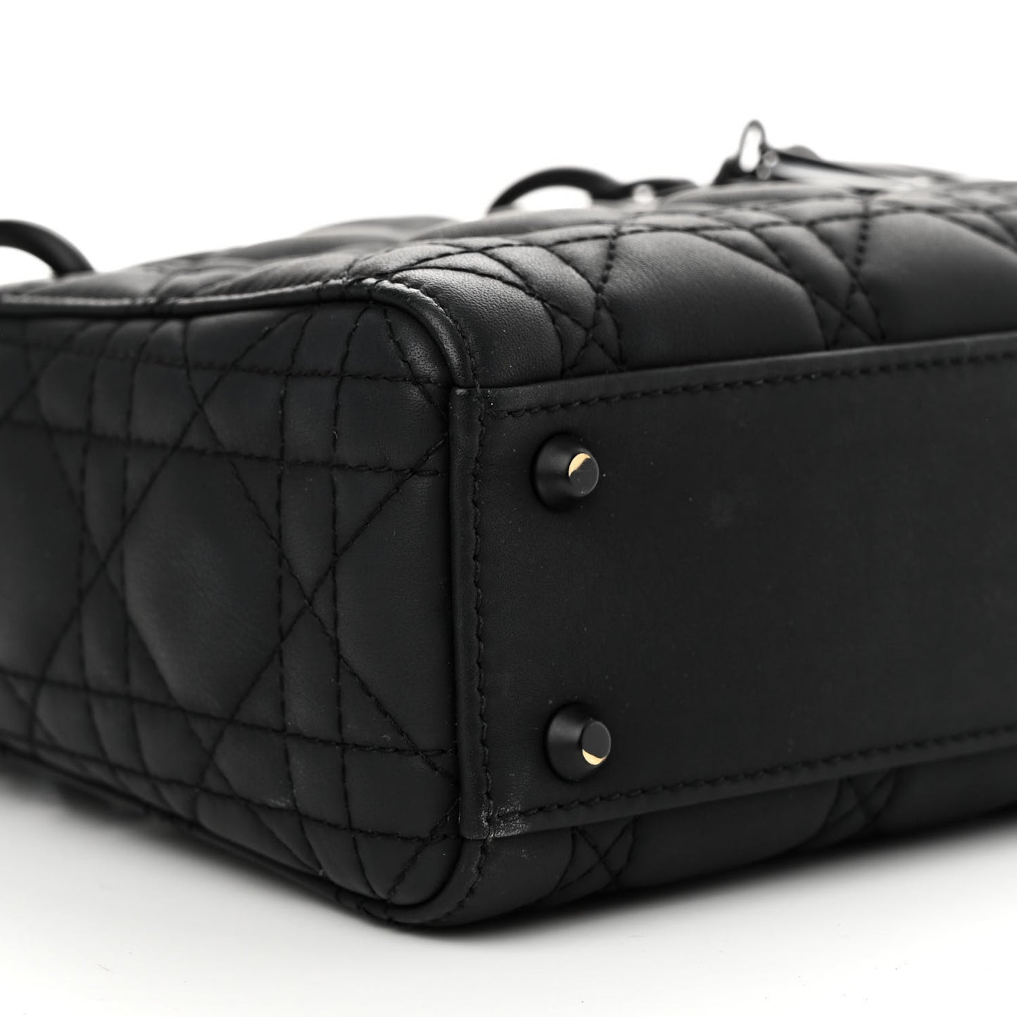 Ultra Matte Calfskin Cannage Mini Lady Dior Black