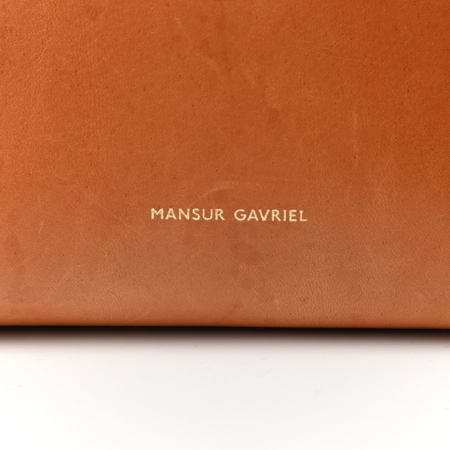 Vegetable Tanned Calfskin Mini Bucket Bag Camello Azzurro