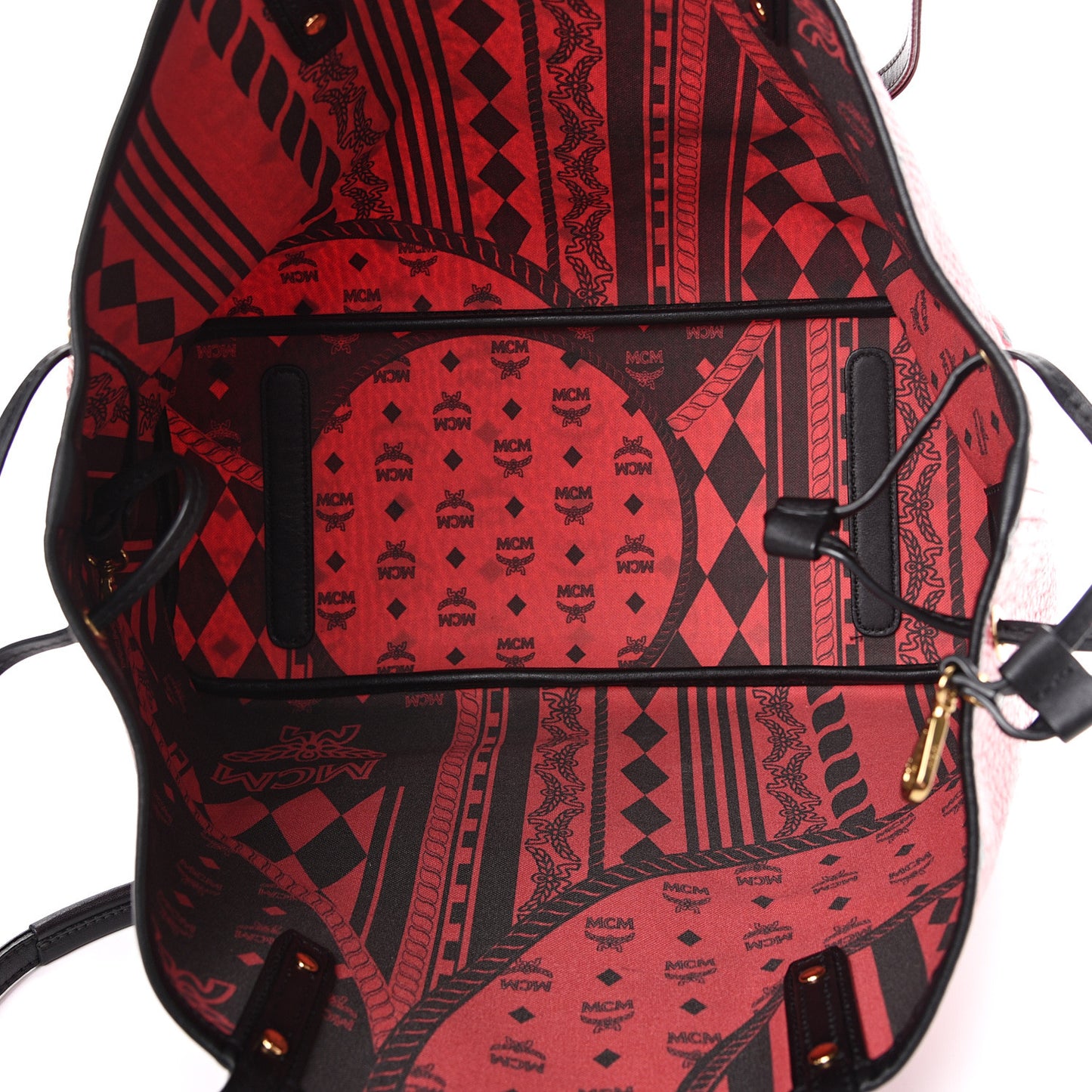 Visetos Medium Project Reversible Shopper Tote Ruby Red Black