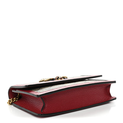Gucci GG Supreme Monogram Web Queen Margaret Chain Wallet Red 4 of 10