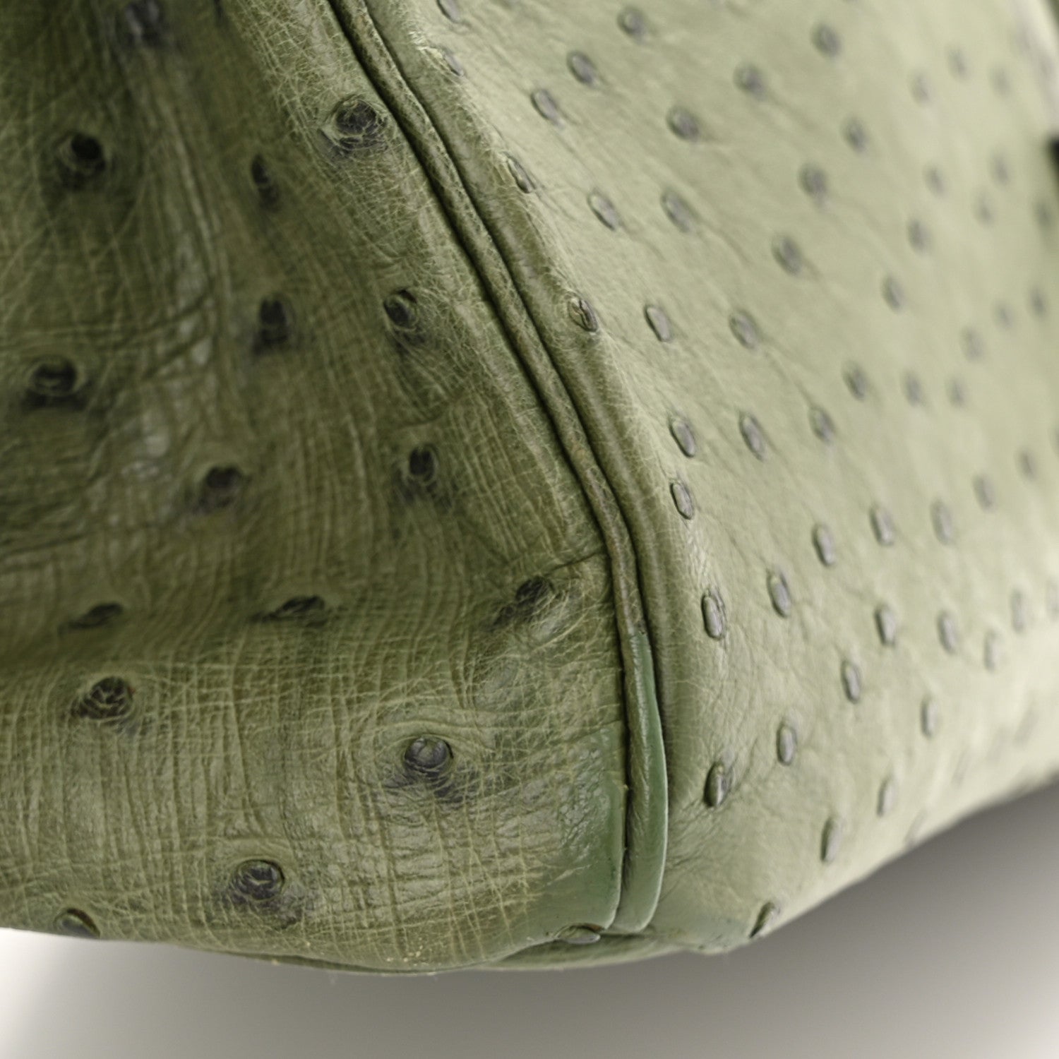 Hermes Ostrich Birkin 35 Vert Olive 18 of 23