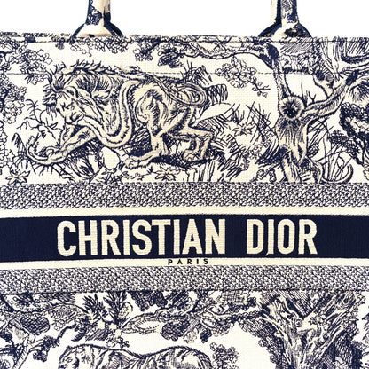 Christian Dior Canvas Embroidered Large Dioriviera Toile De Jouy Book Tote Blue 8 of 10