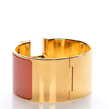 Hermes Enamel Extra Wide Clic Clac H Bracelet GM Rouge Corail 3 of 4
