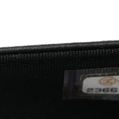 Chanel Calfskin Painted Chevron Embossed Boy Wallet On Chain WOC Black 7 of 11