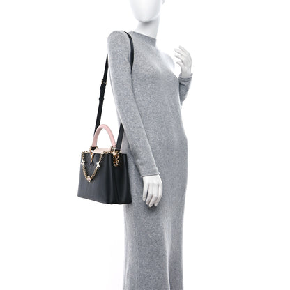 Louis Vuitton Taurillon Capucines MM Black 2 of 10