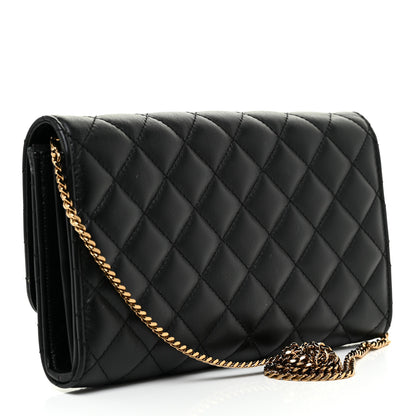 Versace Lambskin Quilted Medusa Wallet On Chain Crossbody Black 3 of 23