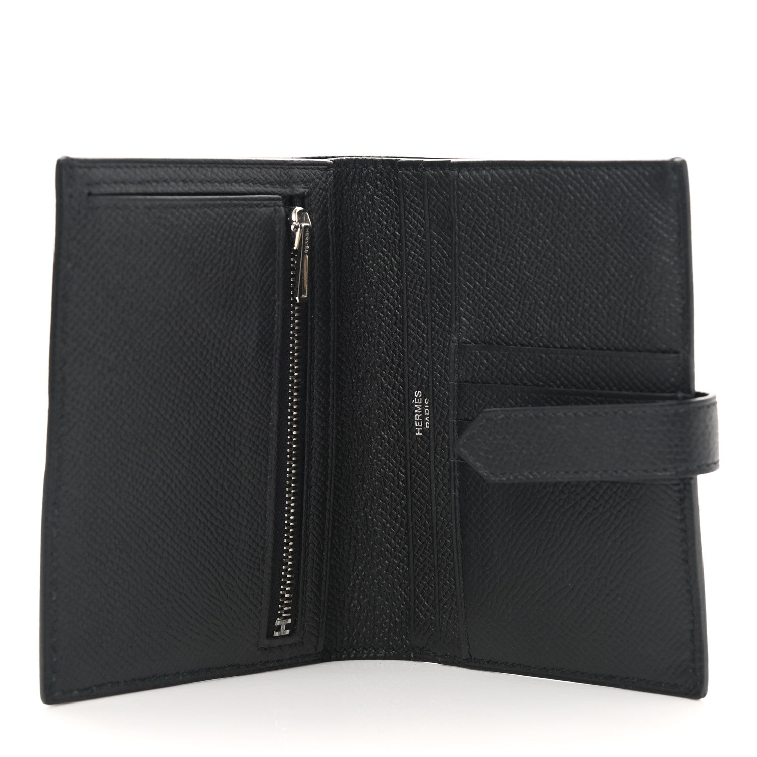 Hermes Epsom Bearn Compact Wallet Black 5 of 8