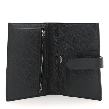 Hermes Epsom Bearn Compact Wallet Black 5 of 8