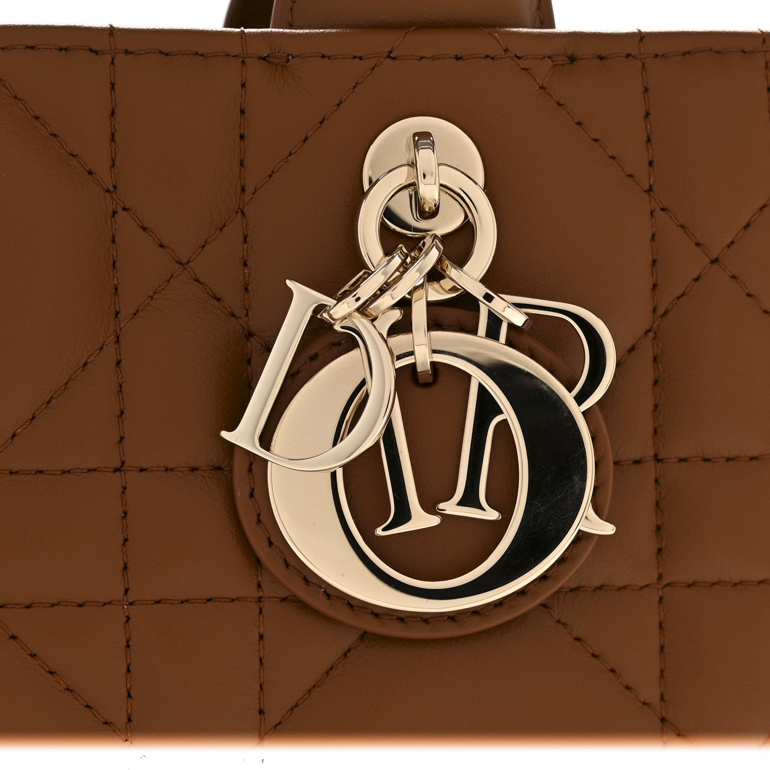 Christian Dior Calfskin Macro Cannage Small Book Tote Golden Saddle 11 of 11