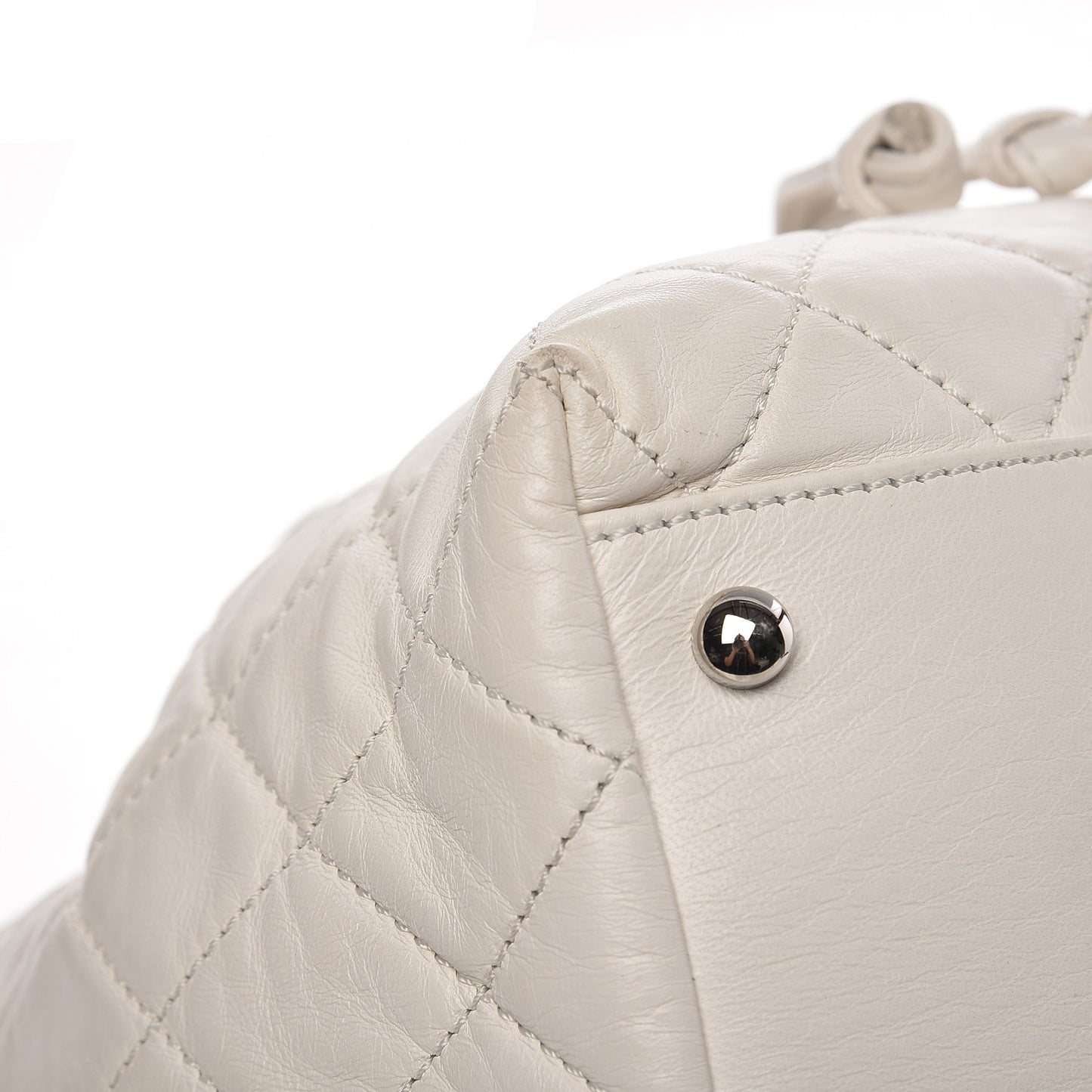 Lambskin Quilted Beijing Backpack Bag White