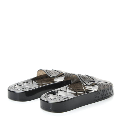 Chanel PVC Transparent CC Flat Slide Sandals 42 Black 4 of 9