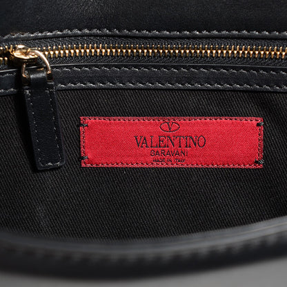 Valentino Garavani Vitello Medium Glam Lock Rockstud Flap Black 6 of 7