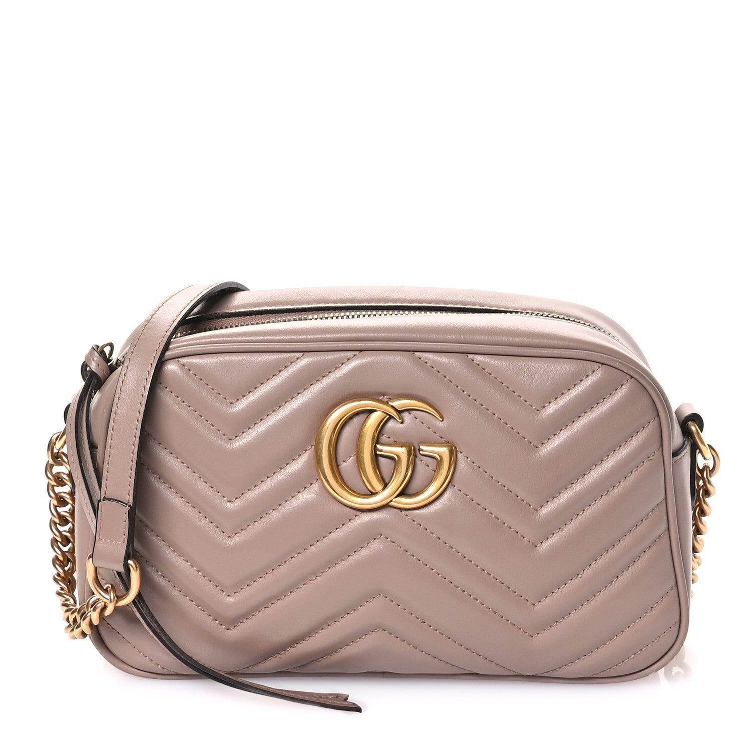 Gucci Calfskin Matelasse Small GG Marmont Chain Shoulder Bag Porcelain Rose 1 of 12