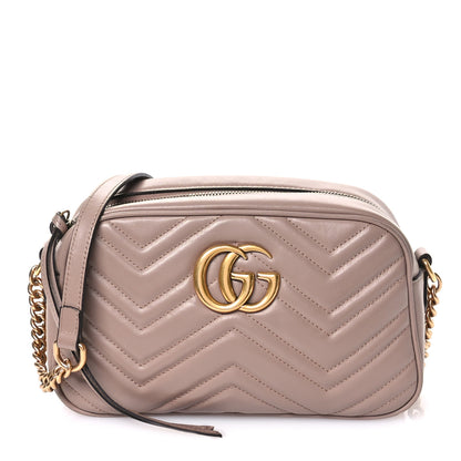 Gucci Calfskin Matelasse Small GG Marmont Chain Shoulder Bag Porcelain Rose 1 of 12