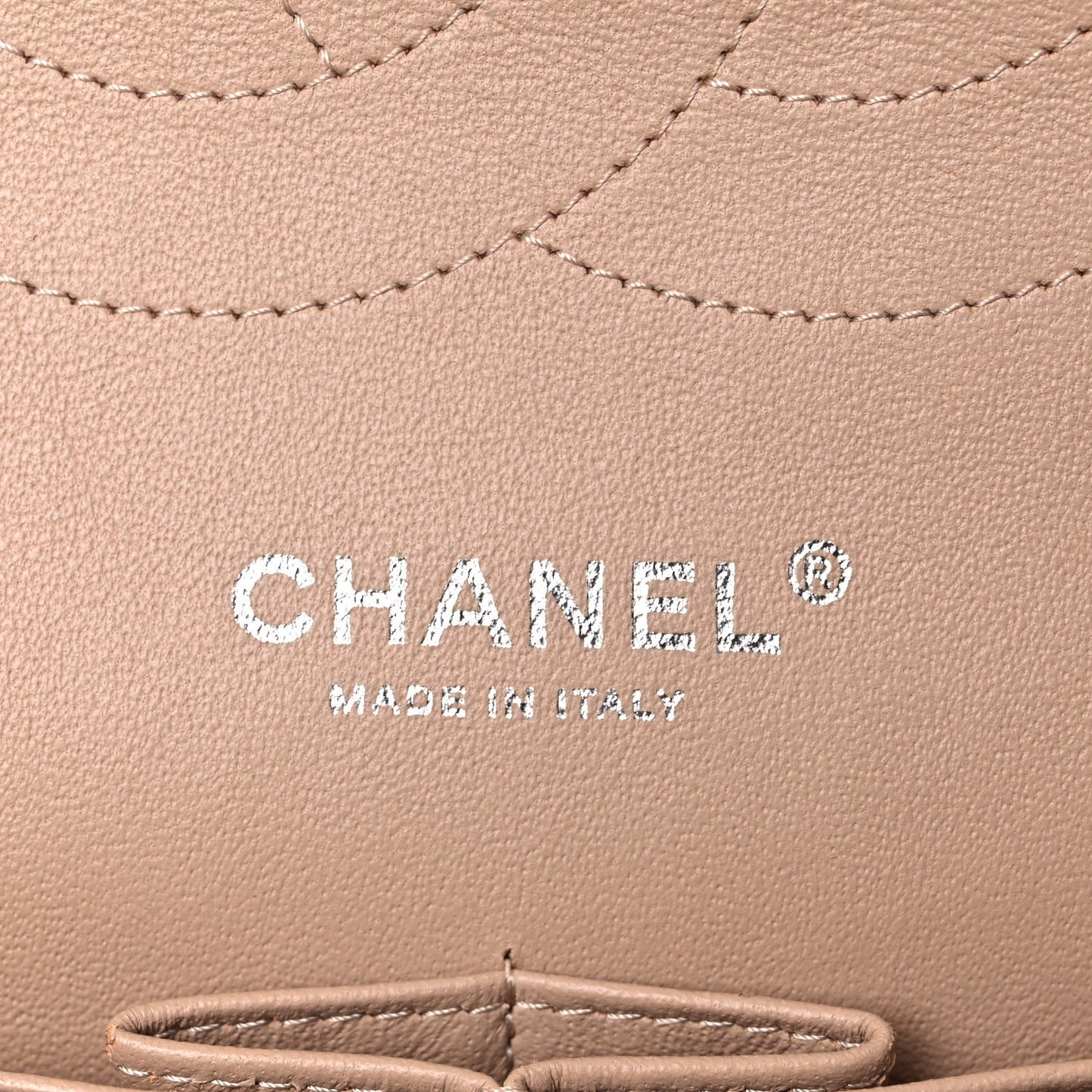 Caviar Quilted Jumbo Double Flap Beige