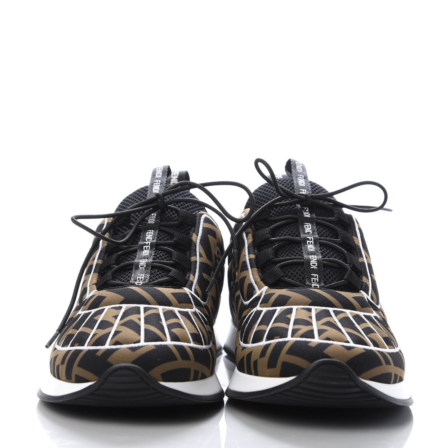 Stretch Fabric FFreedom Sneakers 39 Tobacco Black White