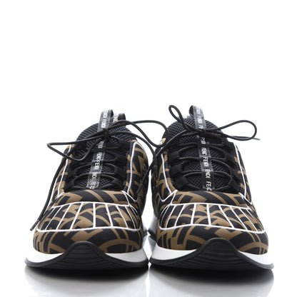 Fendi Stretch Fabric FFreedom Sneakers 39 Tobacco Black White 2 of 10