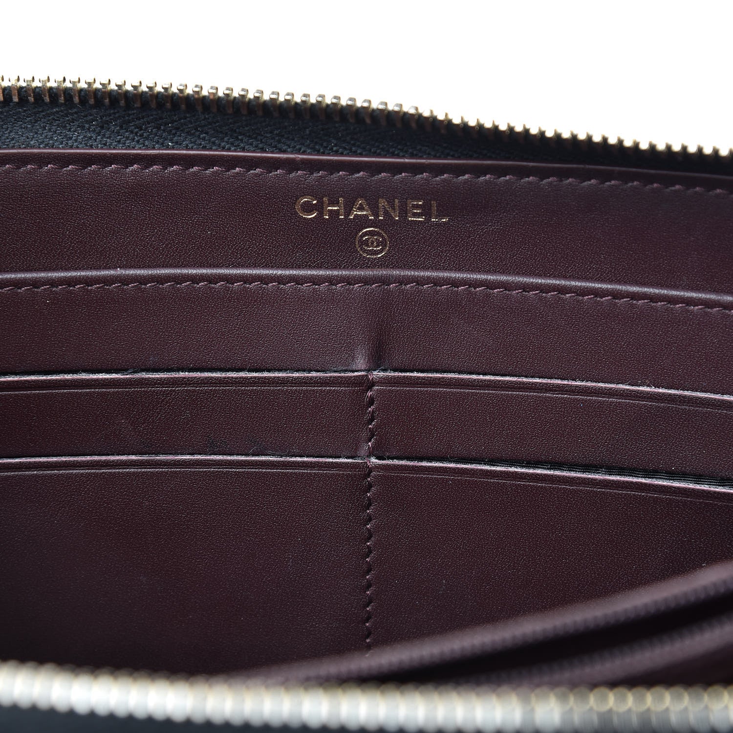 Chanel Caviar Quilted Large Gusset Zip Around Wallet Black 10 of 16