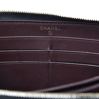 Chanel Caviar Quilted Large Gusset Zip Around Wallet Black 10 of 16