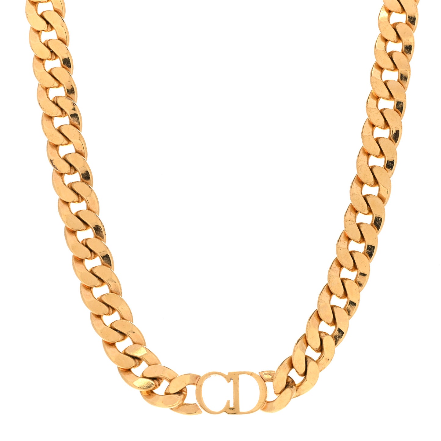 Metal CD Choker Necklace Gold