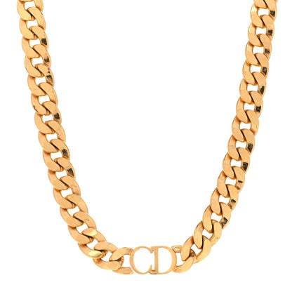 Christian Dior Metal CD Choker Necklace Gold 1 of 6