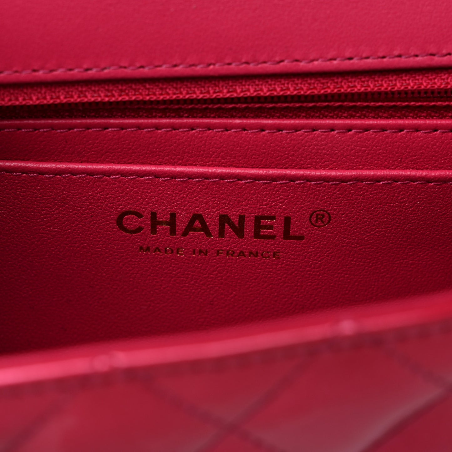 Shaded Patent Calfskin Quilted Mini Rectangular Flap Pink Dark Pink