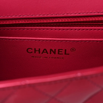 Chanel Shaded Patent Calfskin Quilted Mini Rectangular Flap Pink Dark Pink 6 of 10