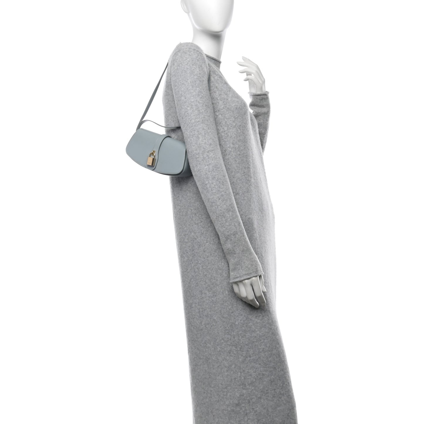 Smooth Calfskin Tabou Clutch On Strap Ice Blue