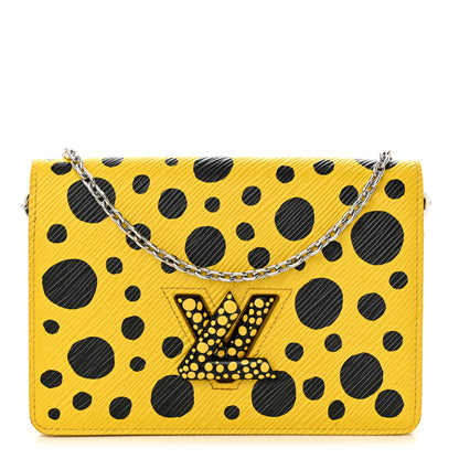 Louis Vuitton LV x YK Epi Infinity Dots Twist Belt Chain Wallet Yellow Black 1 of 12