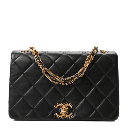 Chanel Lambskin Quilted On And On Medium Chain Flap Black 1 of 10