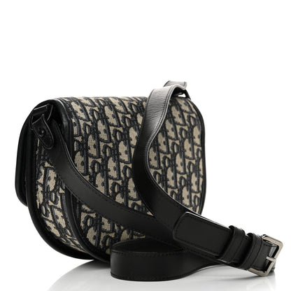 Christian Dior Oblique Grained Calfskin Mini Gallop Bag With Strap Black Beige 3 of 10